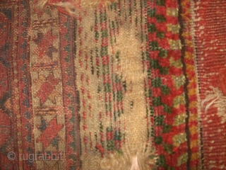 SHAHSAVAN SUMAK HORJIN FRAGMENT. FIRST QUARTER OF 19CH.
SPECTACULOR COLORS MIXED OF THREE KINDS OF TECHNICS: KILIM, SUMAK ,PIEL.
THE PEACE NEVER TOUCHED, THERE IS NO OLD REPAIRS.
IN THE END OF THE HORJIN WE  ...