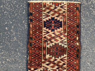 Tekke main carpet border fragment, late 19th century, 10” x 1-6 (25 x 46), rug was hand washed, good pile, plus shipping.           