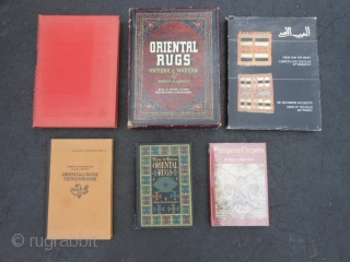 6 Oriental Rug Books, good condition: Oriental Rugs Antique & Modern by Walter A. Hawley, 1937, dust jacket and slip case, English. Oriental & Occidental Rugs by Rosa Belle Holt, 1937, English.  ...