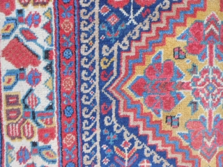 North West Persian weave and design, Kurdish colors and border, 3-1 x 18-1 (.94 x 5.51), late 19th century, 15-20 small animals, beautiful colors, clean, good pile,  floopy handle, 2 small  ...