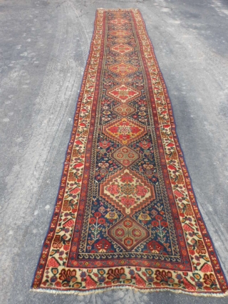 North West Persian weave and design, Kurdish colors and border, 3-1 x 18-1 (.94 x 5.51), late 19th century, 15-20 small animals, beautiful colors, clean, good pile,  floopy handle, 2 small  ...