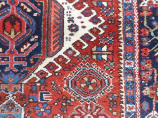 Persian Karaja, early 20th century, 4-8 x 6-3 (1.42 x 190), very good condition,
good pile, rug was washed, original edges, ends overcast, plus shipping.         