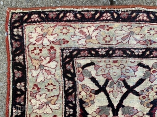 Persian Lavar Kerman, late 19th century, 2-7 x 3-1 (79 x 94), rug was hand washed, some new side bindings, decent condition, worn, pretty rug, plus shipping.      