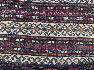 Persian Baluch Balisht, early 20th century,  1-2 x 1-6 (36 x 46), rug was hand washed, good condition, stain and repair on back flat weave, plus shipping.     