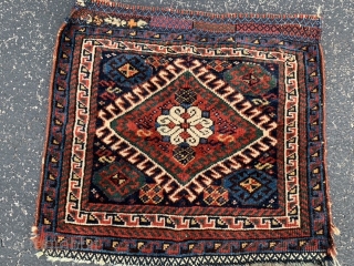 Persian Qashqai/Lori bag face, late 19th century,  1-9 x 1-11 (53 x 58), good condition, full pile, rug was hand washed, embroidery, plus shipping.        