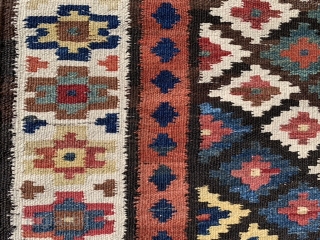 Saved Shah Savan Kilim runner,  early 20th century, 3-4 x 13-4 (102 x 406),  very good condition, reversible, rug was washed, closed tapestry weave, strong and tight, plus shipping.  