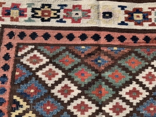 Saved Shah Savan Kilim runner,  early 20th century, 3-4 x 13-4 (102 x 406),  very good condition, reversible, rug was washed, closed tapestry weave, strong and tight, plus shipping.  