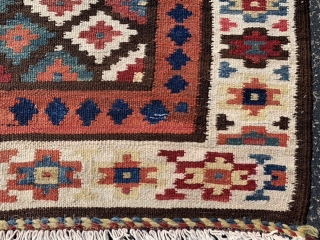Saved Shah Savan Kilim runner,  early 20th century, 3-4 x 13-4 (102 x 406),  very good condition, reversible, rug was washed, closed tapestry weave, strong and tight, plus shipping.  