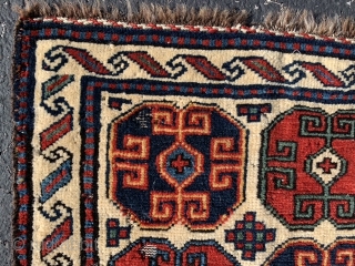 Persian Shah Savan bag face, late 19th century, 1-5 x 1-7 (43 x 48), rug was hand washed, good pile, 5 small moth areas, ask for high definition pics, plus shipping.  