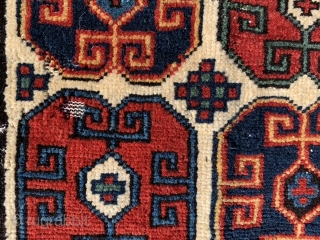 Persian Shah Savan bag face, late 19th century, 1-5 x 1-7 (43 x 48), rug was hand washed, good pile, 5 small moth areas, ask for high definition pics, plus shipping.  