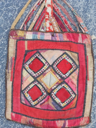 Lakai, Uzbekistan, Ikat, Needlepoint, 9" x 10" (.23 x .25), late 19th century, hanging piece, wear.                 