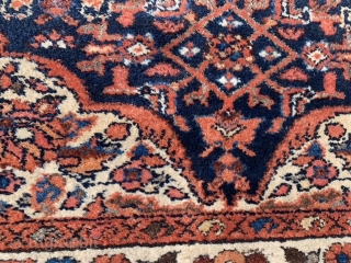 Persian Hamadan, early 20th century, 3-8 x 6-3 (112 x 190), very good condition, rug was hand washed, full pile, Kurdish, original braiding one end, plus shipping.      