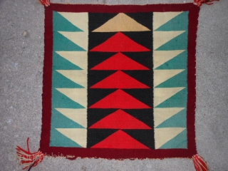 Navajo Germantown Sampler, early 20th century, 1-7 x 1-7 (.48 x .48), good condition, plus shipping.                 