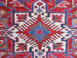 Persian Karaja, circa 1930-40, 3-4 x 4-7 (1.02 x 1.40), end loss both ends, full pile,rug has been washed, plus shipping.            