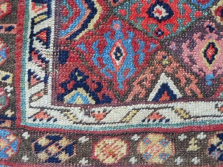 Persian Jaf Kurd Bag Face, 1-9 x 2-1 (.53 x .64), late 19th century, good condition, small hole, I washed this piece.           