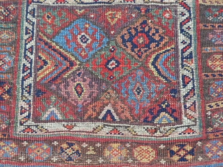 Persian Jaf Kurd Bag Face, 1-9 x 2-1 (.53 x .64), late 19th century, good condition, small hole, I washed this piece.           