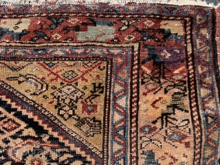 Persian Malayer,  early 20th century,  3-3 x 4-9 (99 x 145), rug was hand washed, minor end loss, floppy handle, fine weave,  very good purple and burgundy,  high  ...