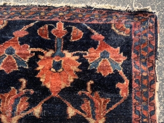 Persian Lilihan, early 20th century, 1-11 x 2-11 (58 x 89), rug was hand washed, minor end loss, good pile, fine weave, side edges need wrapping, high definition pics available, plus shipping. 