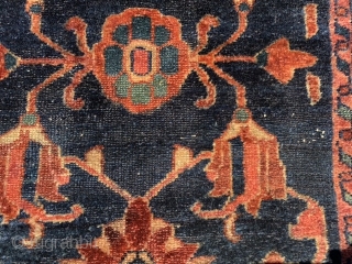 Persian Lilihan, early 20th century, 1-11 x 2-11 (58 x 89), rug was hand washed, minor end loss, good pile, fine weave, side edges need wrapping, high definition pics available, plus shipping. 