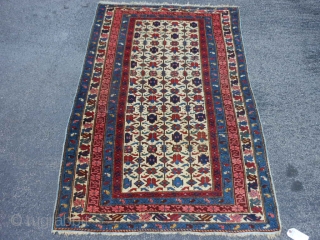 Caucasian Siechour Kuba, Late 19rh century, 3-7 x 5-4 (1.09 x 1.62), very good condition, blacks oxidized, good pile, original ends, original edges, tight weave, good colors, no repairs, rug was washed,  ...