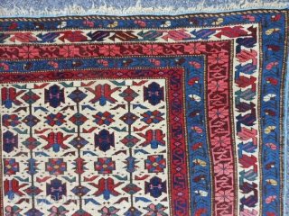 Caucasian Siechour Kuba, Late 19rh century, 3-7 x 5-4 (1.09 x 1.62), very good condition, blacks oxidized, good pile, original ends, original edges, tight weave, good colors, no repairs, rug was washed,  ...