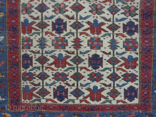 Caucasian Siechour Kuba, Late 19rh century, 3-7 x 5-4 (1.09 x 1.62), very good condition, blacks oxidized, good pile, original ends, original edges, tight weave, good colors, no repairs, rug was washed,  ...