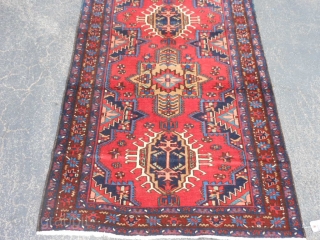 Persian Karaja's Pair, 3-6 x 5, 3-5 x 4-11 (1.07 x 1.52, 1.04 x 1.50), circa 1910, very good condition, good pile, no repairs, original edges, original ends with fringe, fine weave,  ...