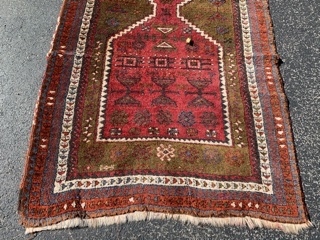 Turkish Prayer rug,  early 20th century,  3-2 x 4-2 (97 x 127),  very good condition,  full pile,  fine weave,  very nice side bindings,  rug was  ...