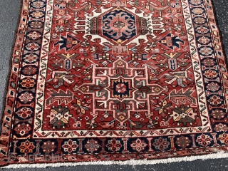 Persian Karaja,  early 20th century,  3-9 x 4-4 (114 x 132),  very good condition,  full pile,  rug was washed,  plus shipping.      