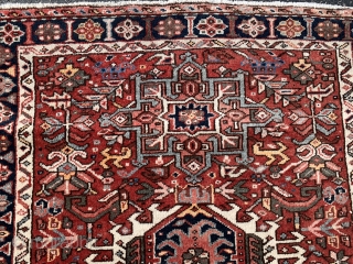 Persian Karaja,  early 20th century,  3-9 x 4-4 (114 x 132),  very good condition,  full pile,  rug was washed,  plus shipping.      