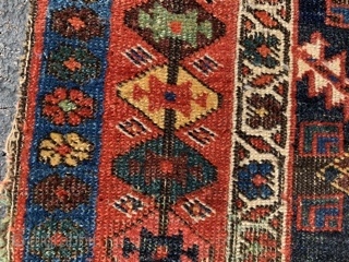 Persian Heriz,  late 19th century,  4-7 x 6-10 (140 x 208),  rug was washed,  end guard borders loss, side bindings need work,  browns oxidized,  wear,   ...