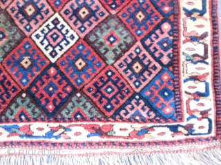Persian Jaf Kurd bag face, late 19th century, 1-8 x 2-4 (.51 x .71), very good condition, original ends and edges, full pile, rug was hand washed, plus shipping.    