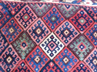 Persian Jaf Kurd bag face, late 19th century, 1-8 x 2-4 (.51 x .71), very good condition, original ends and edges, full pile, rug was hand washed, plus shipping.    