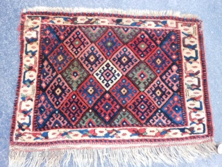 Persian Jaf Kurd bag face, late 19th century, 1-8 x 2-4 (.51 x .71), very good condition, original ends and edges, full pile, rug was hand washed, plus shipping.    