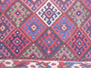 Persian Jaf Kurd bag face, late 19th century, 1-8 x 2-4 (.51 x .71), very good condition, original ends and edges, full pile, rug was hand washed, plus shipping.    