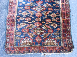 Persian Baluch, late 19th century, 1-10 x 2-2 (.56 x .66), rug was hand washed, good pile, very good condition, silk highlights, minor side loss - wrapped over, fine weave, browns oxidized,  ...