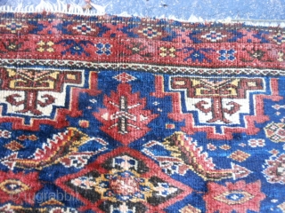 Persian Baluch, late 19th century, 1-10 x 2-2 (.56 x .66), rug was hand washed, good pile, very good condition, silk highlights, minor side loss - wrapped over, fine weave, browns oxidized,  ...