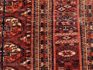 Tekke Turkoman, late 19th century, 4-2 x 5-7 (127 x 170), rug was hand washed, even low, small animals in border, plus shipping.          