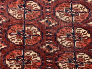 Tekke Turkoman, late 19th century, 4-2 x 5-7 (127 x 170), rug was hand washed, even low, small animals in border, plus shipping.          