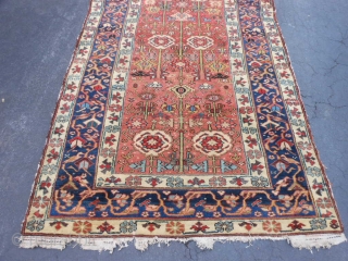 North West Persian, Kurdish, late 19th century, 4-8 x 9-9 (1.42 x 2.97), good condition, good pile, one end complete with parts of original selvage, other end missing two lines and overcast,  ...