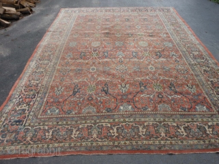 Persian Tabriz, early 20th century, 8-8 x 11-10 (2.64 x 3.61), rug is clean, even low, original ends and edges, soft palette, no rot, breaks or holes, plus shipping.    