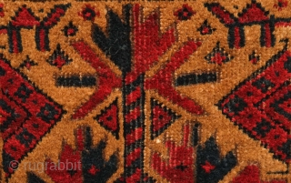 Baluch balisht face, 19th century. Camel wool in the field and two camels on the top and bottom ends flanking the tree of life. Excellent, rich colors and soft wool. 48 x  ...