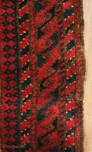 Baluch balisht face, 19th century. Camel wool in the field and two camels on the top and bottom ends flanking the tree of life. Excellent, rich colors and soft wool. 48 x  ...