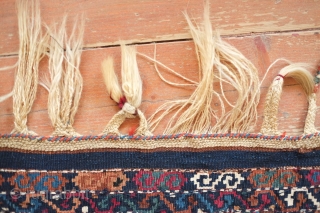 Malatya saddle bag, 3rd to 4th quarter of the 19th century.  Wonderful saturated natural dyes.  Some metallic thread used in small areas.  A couple small areas of repairs.   ...