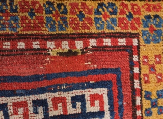 Quchan Kurdish rug, mid-19th century. Possibly earlier.  Generally good condition with a small repair or two.  It has a wild feel.  163 x 362 cm     