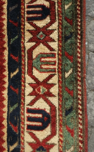 Lori Pambak rug, early 20th century. 1917 according to the date inscibed but it has an older look and feel. A gorgeous example of the type with a wonderful green and silky  ...