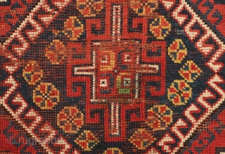 Lori tribal rug, 19th century. The border has a wonderful feeling of movement created by the alternating colors. The colors are all natural dyes. It has some slight wear in the field  ...