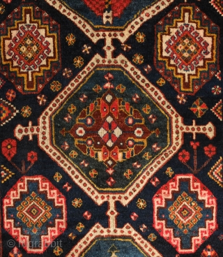 Lori Rug, Late 19th century. Pole medallion design in mostly saturated natural dyes. Very soft wool. In very good condition. The medallions bear dots all along the borders similar to those in  ...