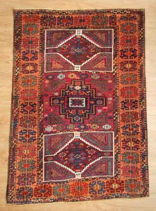 Kurdish Rug, Adiyaman area, 3rd/4th quarter of the 19th century. Wonderful soft, plush wool and fine weave. Great colors and good size. A bit of repair work done on the ends. Excellent  ...