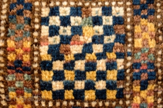 Lori Salt Bag, 4th quarter of the 19th Century. Silky wool in full pile.  Unusual checkerboard pattern.  An absolutely loveable and unique piece.  25.5 x 31 cm from top  ...